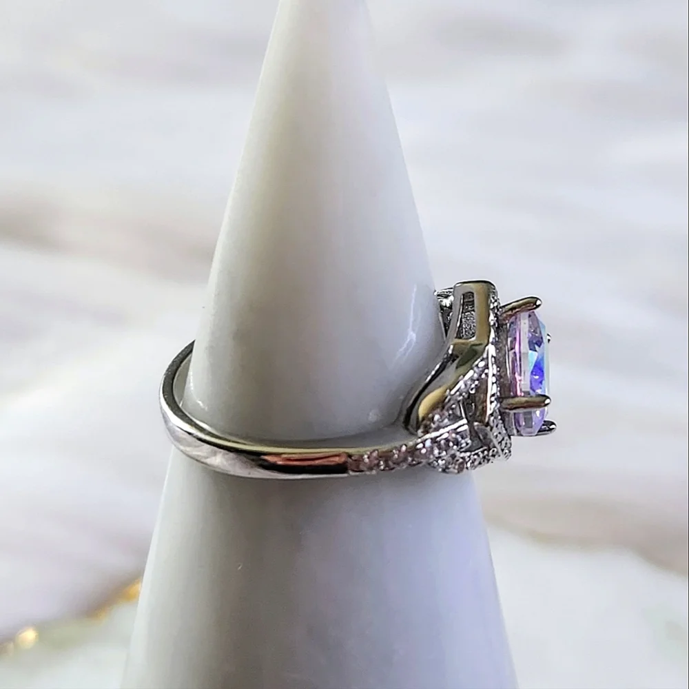 NWT Ryze Aurora Borealis Crystal .925 Sterling Silver Ring - Picture 5 of 8
